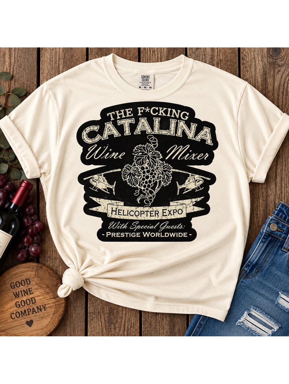 Cream The F*cking Catalina Wine Mixer Graphic T-Shirt